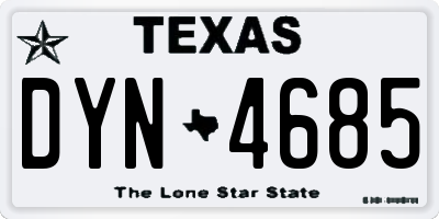 TX license plate DYN4685