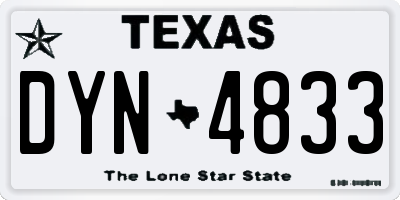 TX license plate DYN4833