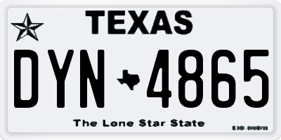 TX license plate DYN4865