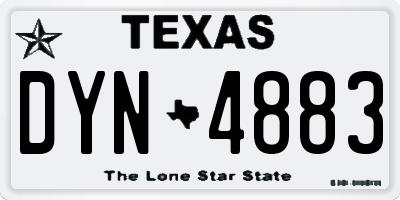 TX license plate DYN4883