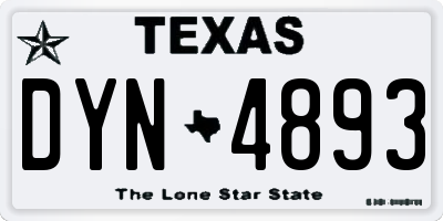 TX license plate DYN4893