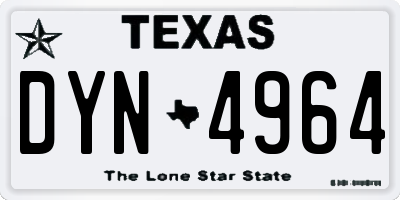 TX license plate DYN4964