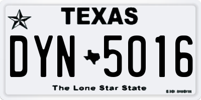 TX license plate DYN5016