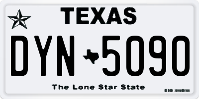 TX license plate DYN5090
