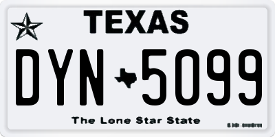 TX license plate DYN5099