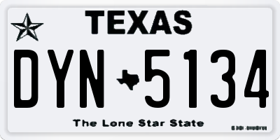 TX license plate DYN5134