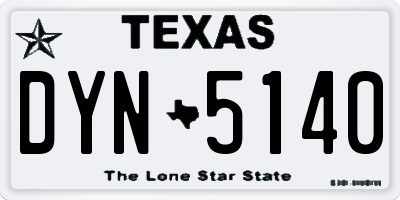 TX license plate DYN5140