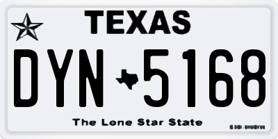 TX license plate DYN5168