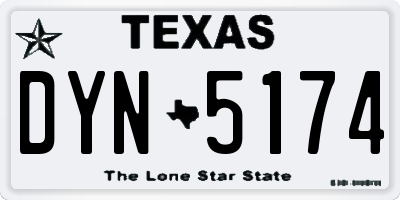 TX license plate DYN5174