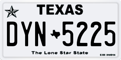 TX license plate DYN5225