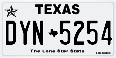 TX license plate DYN5254