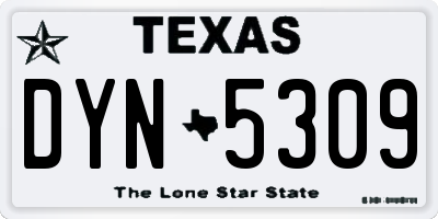 TX license plate DYN5309