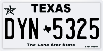 TX license plate DYN5325
