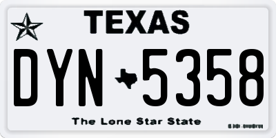 TX license plate DYN5358