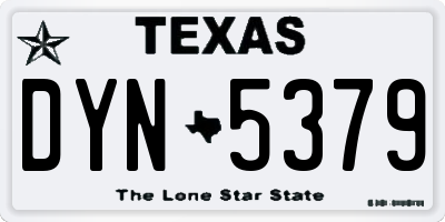 TX license plate DYN5379