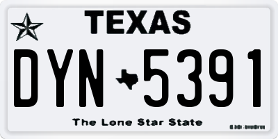 TX license plate DYN5391