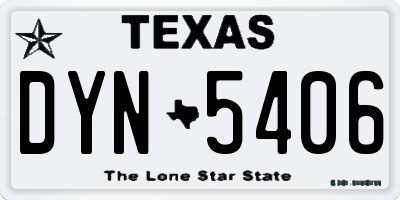 TX license plate DYN5406