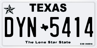 TX license plate DYN5414