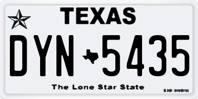 TX license plate DYN5435