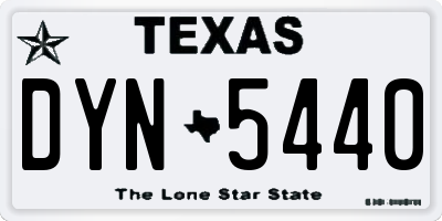 TX license plate DYN5440
