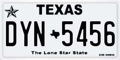 TX license plate DYN5456