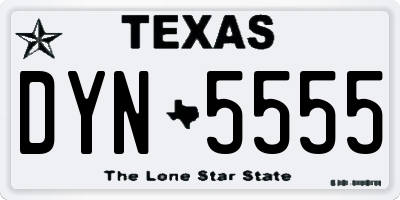 TX license plate DYN5555