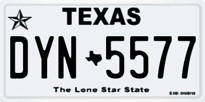 TX license plate DYN5577