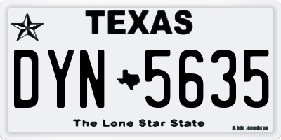 TX license plate DYN5635