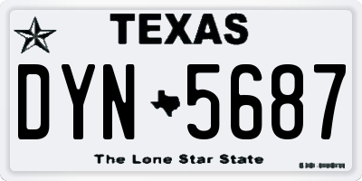 TX license plate DYN5687