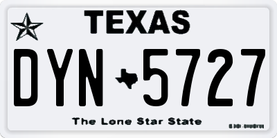 TX license plate DYN5727