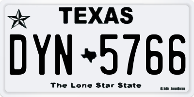TX license plate DYN5766