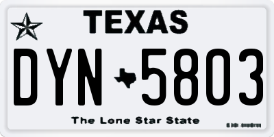 TX license plate DYN5803