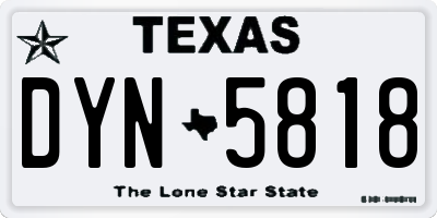 TX license plate DYN5818