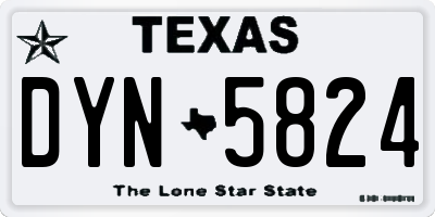 TX license plate DYN5824