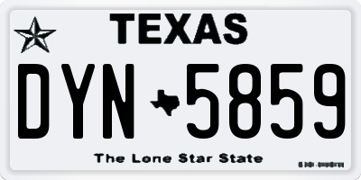 TX license plate DYN5859