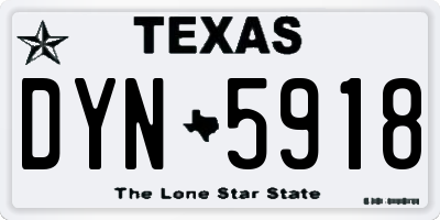 TX license plate DYN5918