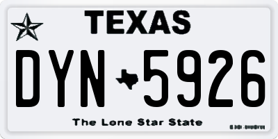 TX license plate DYN5926