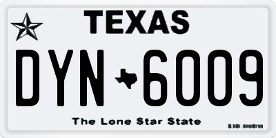 TX license plate DYN6009