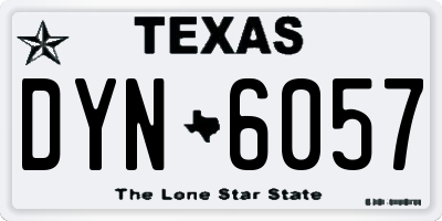TX license plate DYN6057