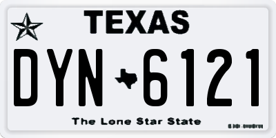 TX license plate DYN6121