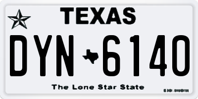 TX license plate DYN6140