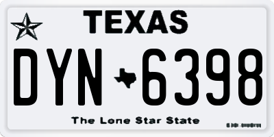 TX license plate DYN6398