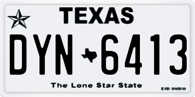 TX license plate DYN6413