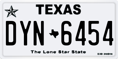 TX license plate DYN6454