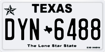 TX license plate DYN6488