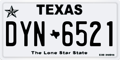 TX license plate DYN6521