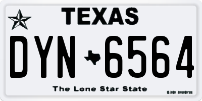 TX license plate DYN6564