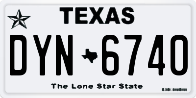 TX license plate DYN6740