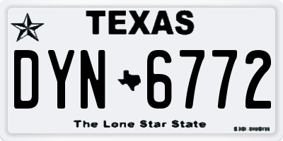 TX license plate DYN6772
