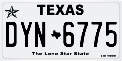 TX license plate DYN6775